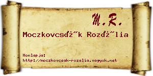 Moczkovcsák Rozália névjegykártya
